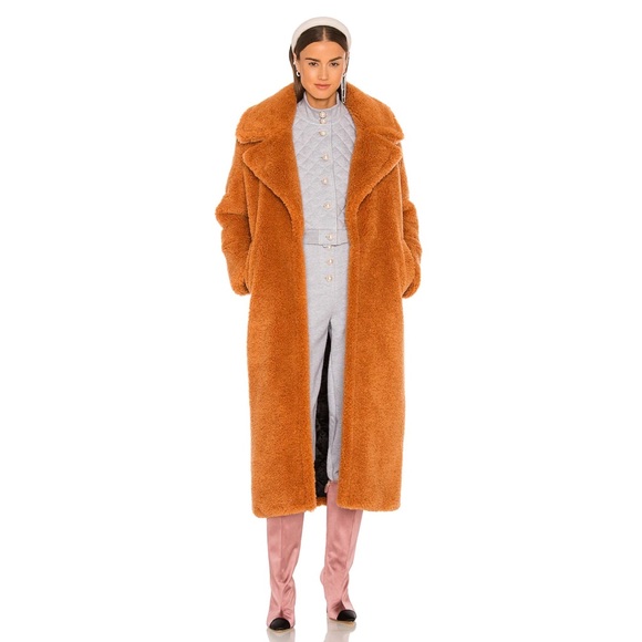 - NEW Lovers + Friends Angelina Faux Fur Teddy Coat Amber BX1 - Picture 1 of 7
